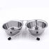 Stainless Steel Raised Dog Double Bowls